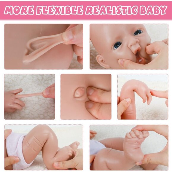 🆕20 inch Full Body Silicone Baby Dolls Boy With Realistic Two Lower Teeth - Picture 7 of 9